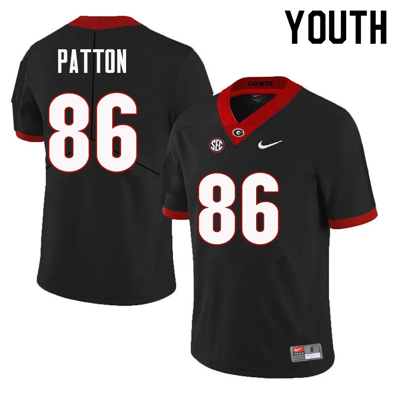 Georgia Bulldogs Youth Wix Patton #86 Black Stitched College UGA Football Jersey 23DX017BH